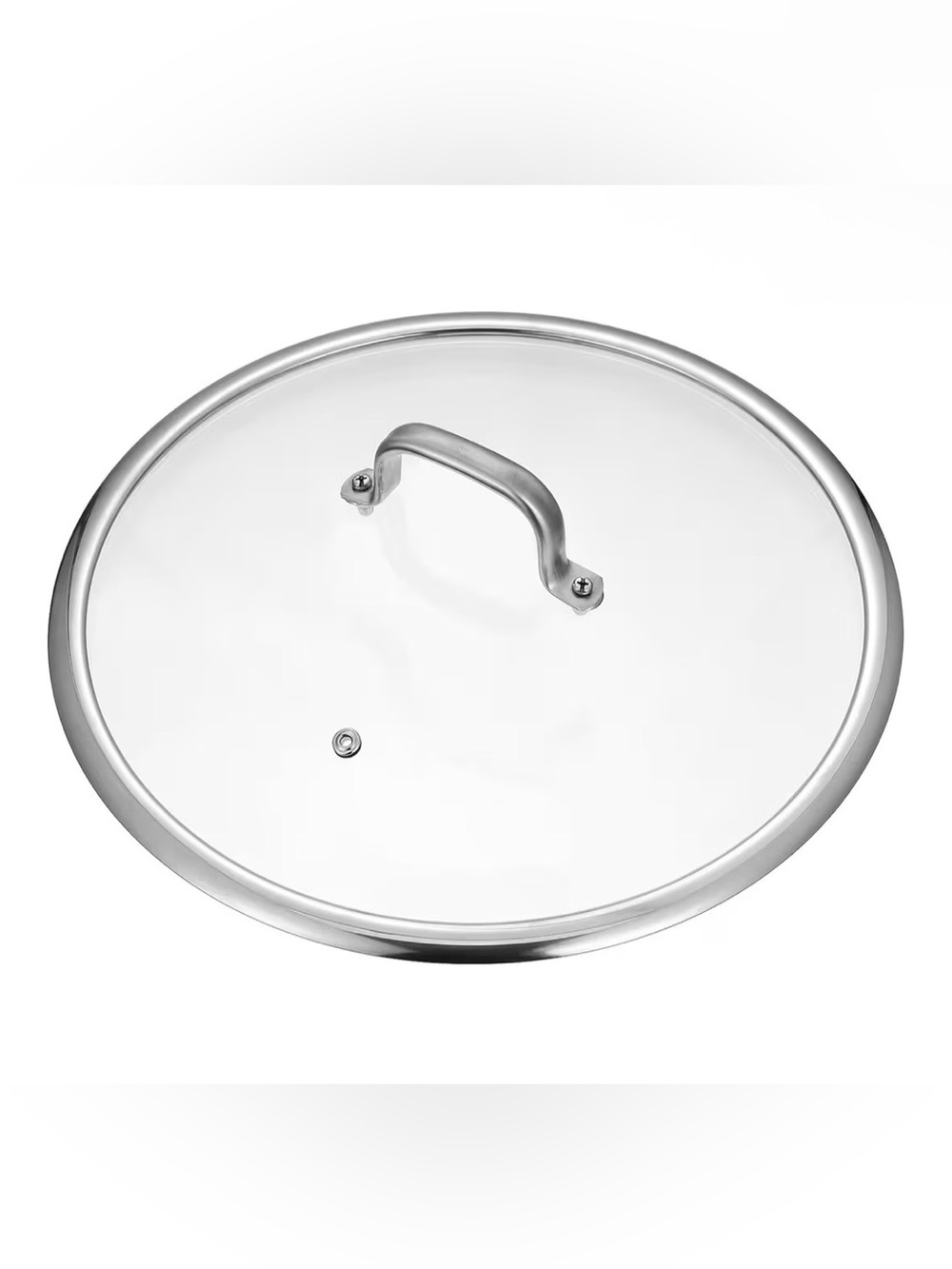 Tofficu 13.11 Inch Tempered Glass Pot Lid with Stainless Steel Rim and Handle